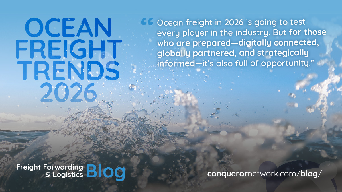 Image of ocean with quote from the blog about ocean freight trends 2026