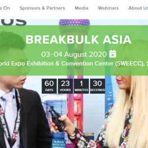 Conqueror media partner Hyve Group organizes Breakbulk Asia in Shanghai, on 3rd-4th August 2020