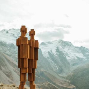 Conqueror Antwerp moves an artwork for installation in the valley of La Grave, in La Meije, France