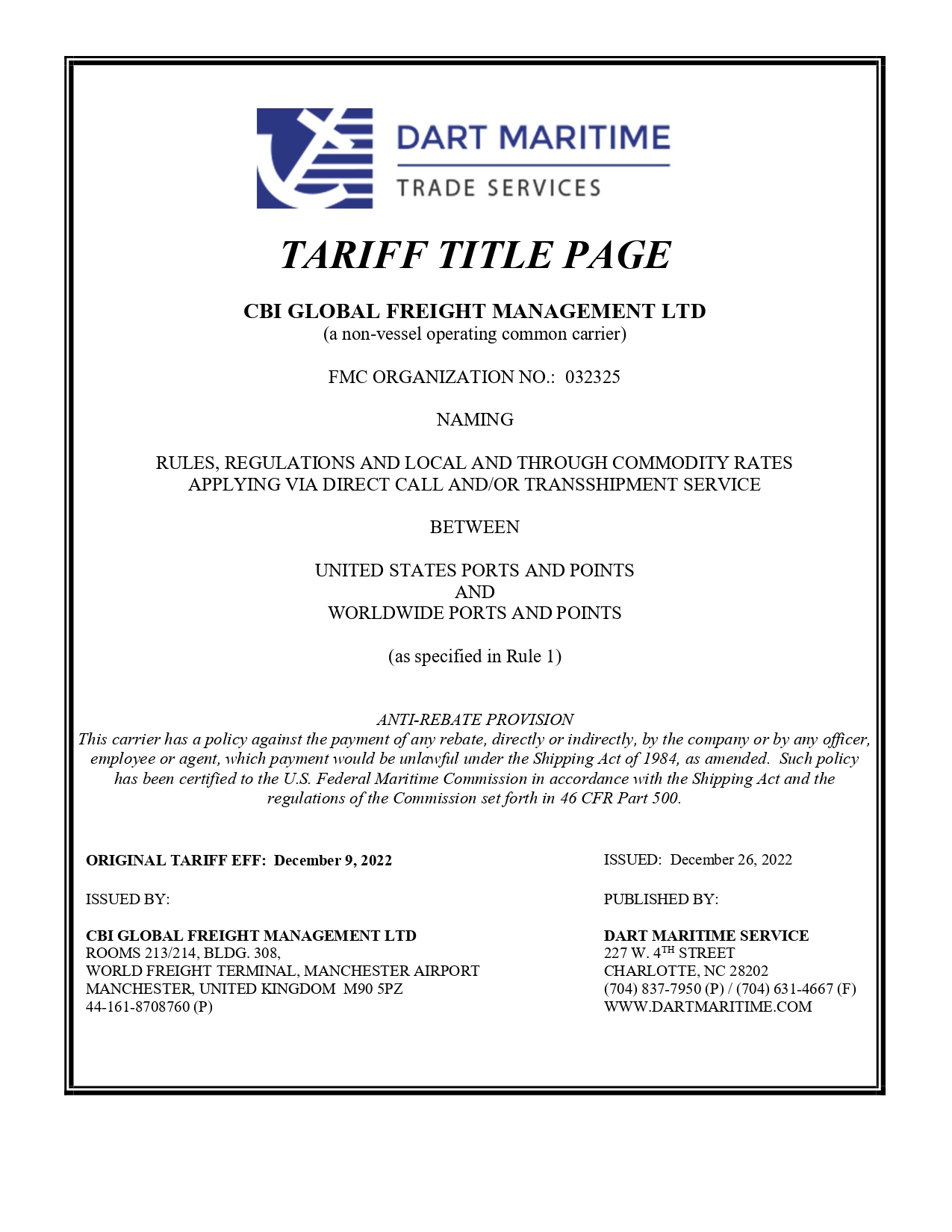 CBI Global Freight Management- independent freight forwarder